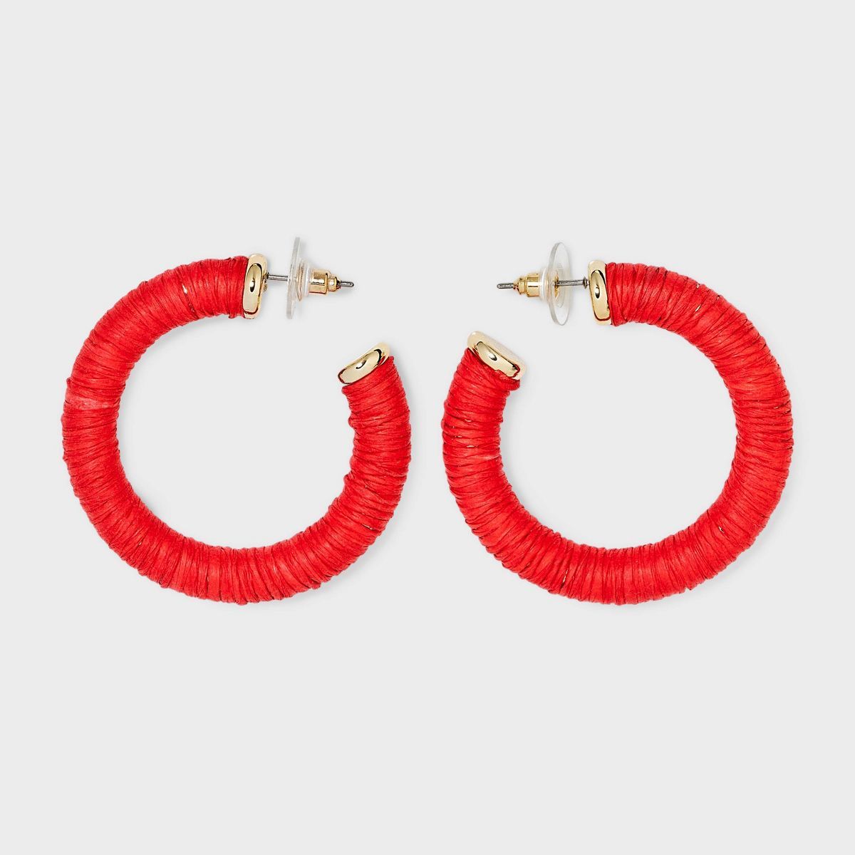 Post Hoop Raffia Cord Earrings - A New Day™ | Target