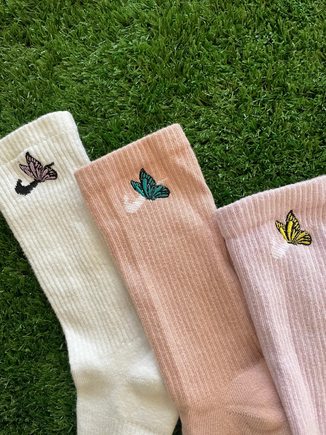 Butterfly Sock Embroidery | Butterfly Socks | Custom Crew Socks For Women | Trendy Sock Embroider... | Etsy (US)
