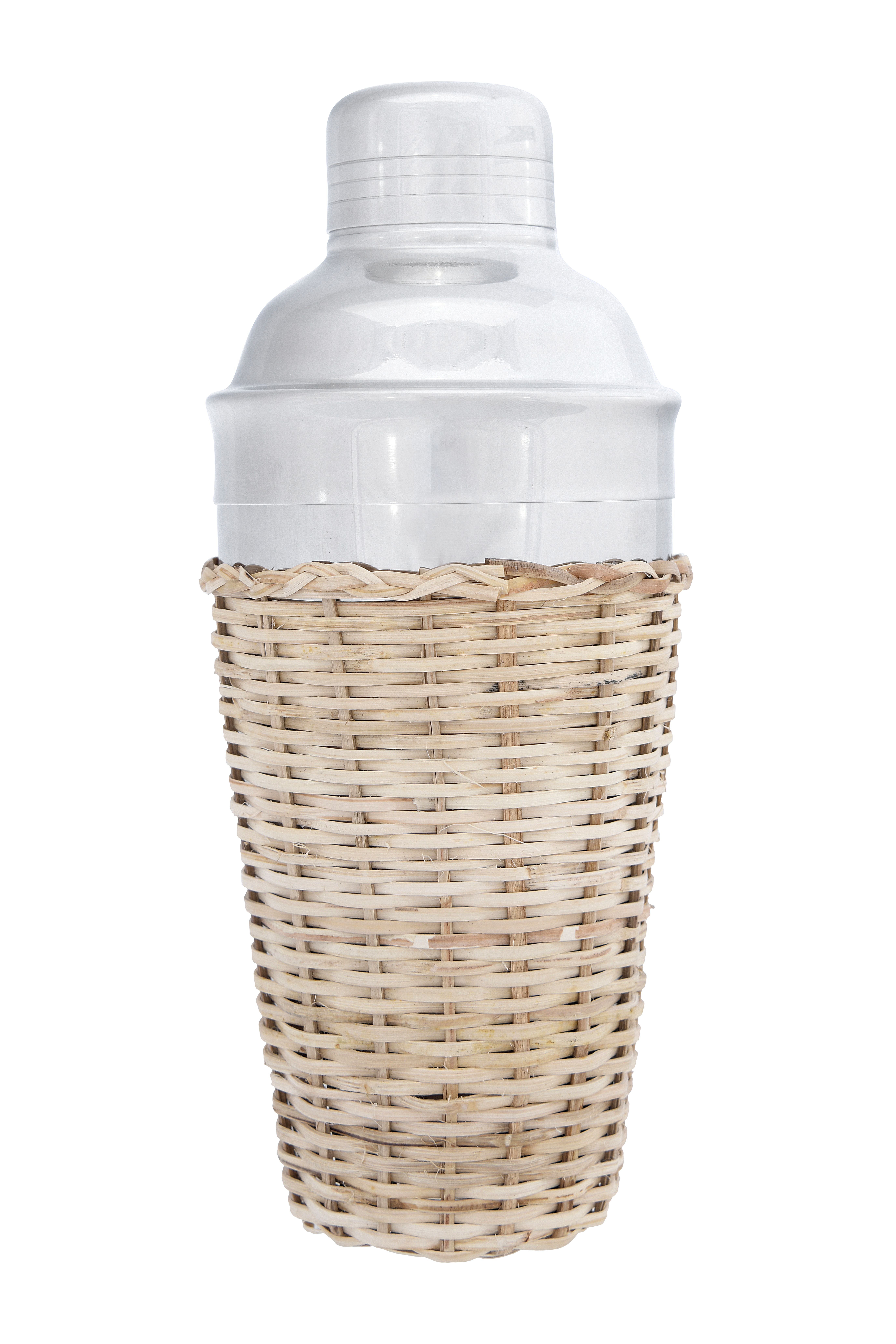 Creative Co-Op 17 oz. Stainless Steel Cocktail Shaker with Woven Rattan Sleeve | Walmart (US)