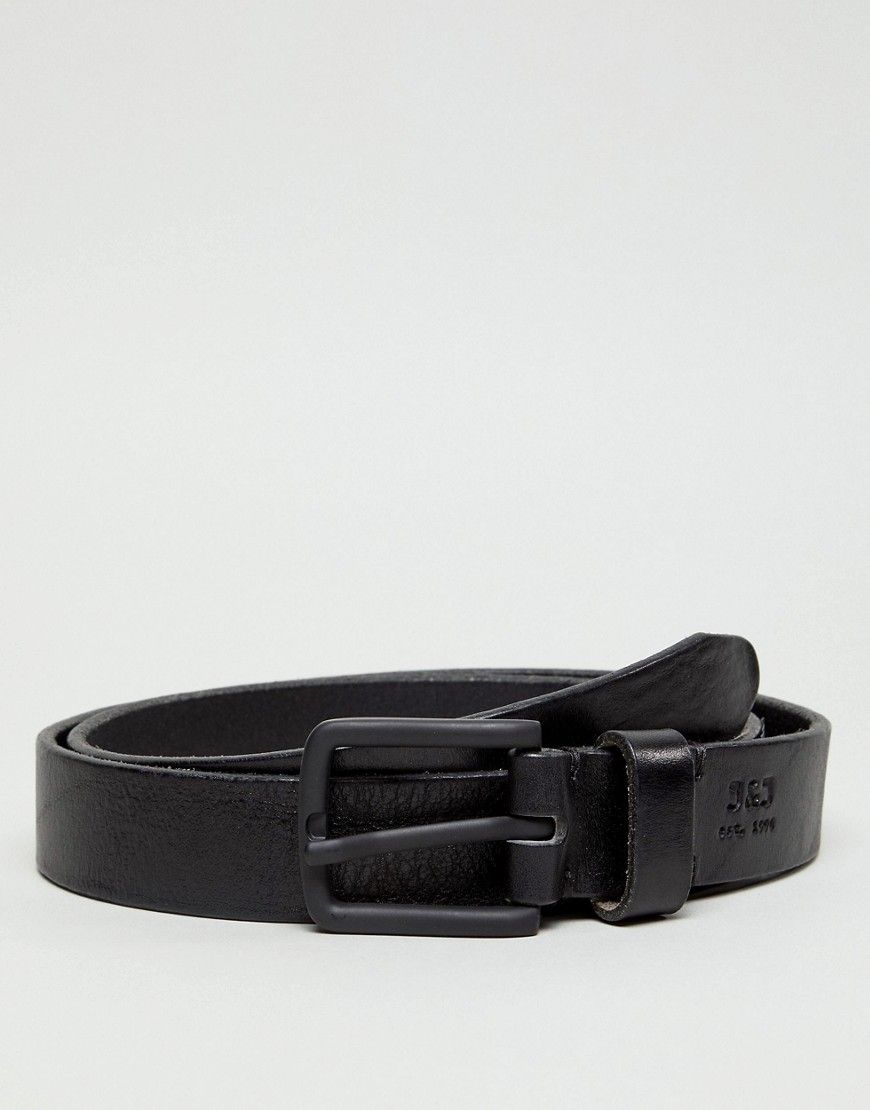 Jack & Jones Black Leather Belt - Black | ASOS US