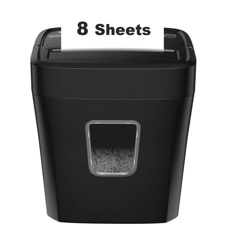 8-Sheet Cross Cut Paper Shredder for Home Office Use | Walmart (US)