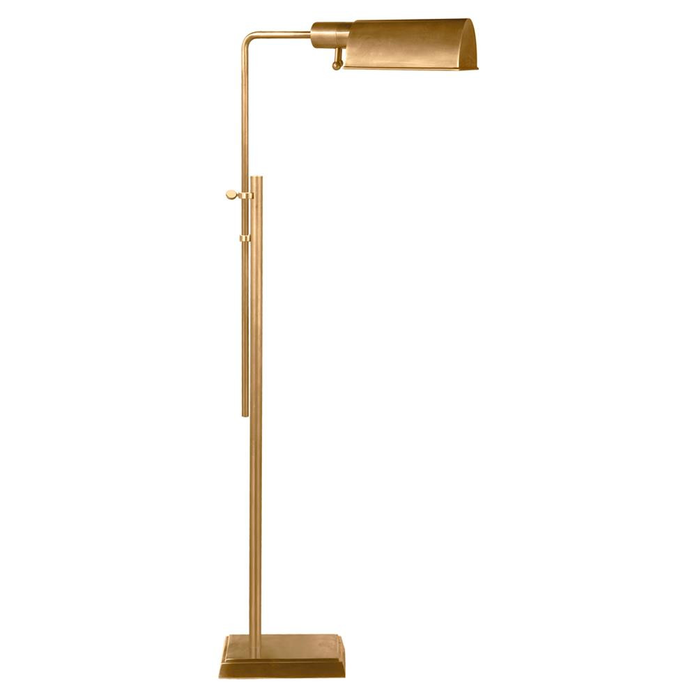 Visual Comfort Pask Pharmacy Industrial Brass Dome Adjustable Task Floor Lamp | Kathy Kuo Home