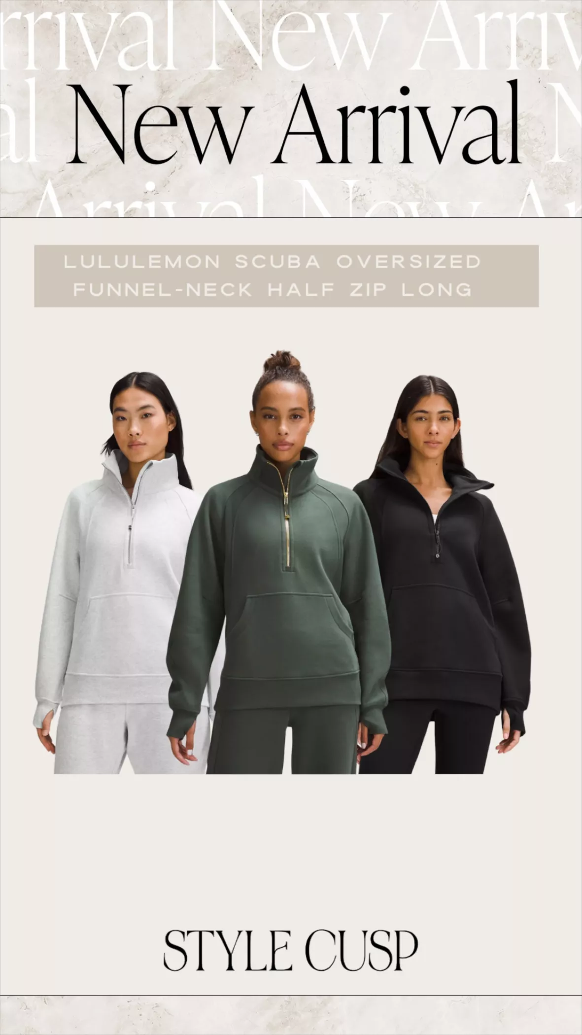Scuba Oversized Funnel Neck Half … curated on LTK  Fitness wear outfits,  Half zip outfit, Athleisure outfits