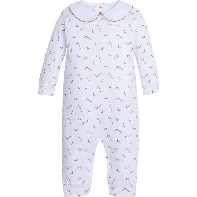 Little English | Printed Playsuit, Candy Cane Lane (Multicolor, Size 3M) | Maisonette | Maisonette