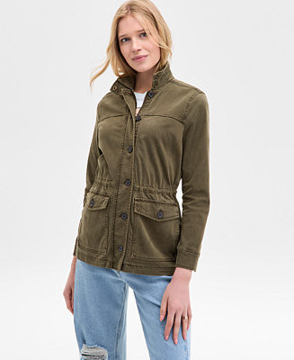 Women's Zipper and Button Cargo Jacket | Macy's