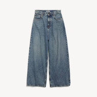 Women's Low Crotch Baggy Jeans in Dirty Vintage Blue