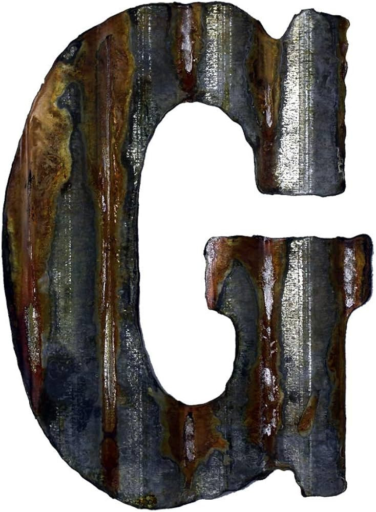 Custom Cut Decor 8'' Rusty Galvanized Corrugated Metal Letter -G | Amazon (US)