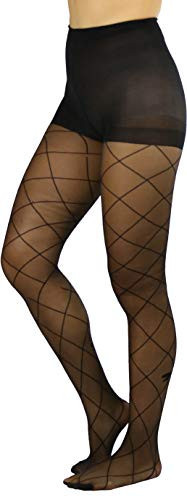 ToBeInStyle Women's Sheer Tights With Faux Diamond - Black - One Size: Regular | Amazon (US)