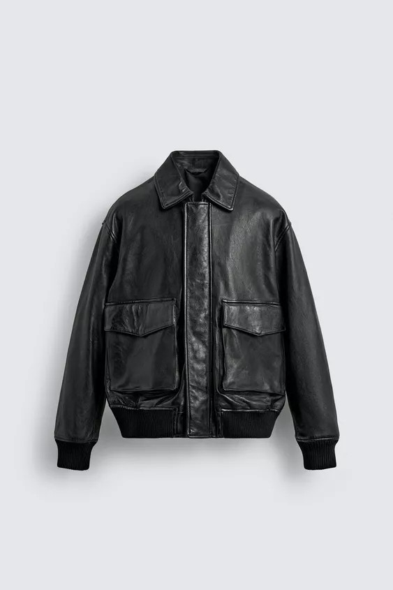 LEATHER POCKET JACKET | Zara US