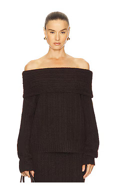 Line & Dot Ophelie Sweater in Chocolate from Revolve.com | Revolve Clothing (Global)