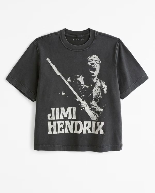 Vol. 28 Cropped Jimi Hendrix Graphic Tee | Abercrombie & Fitch (US)