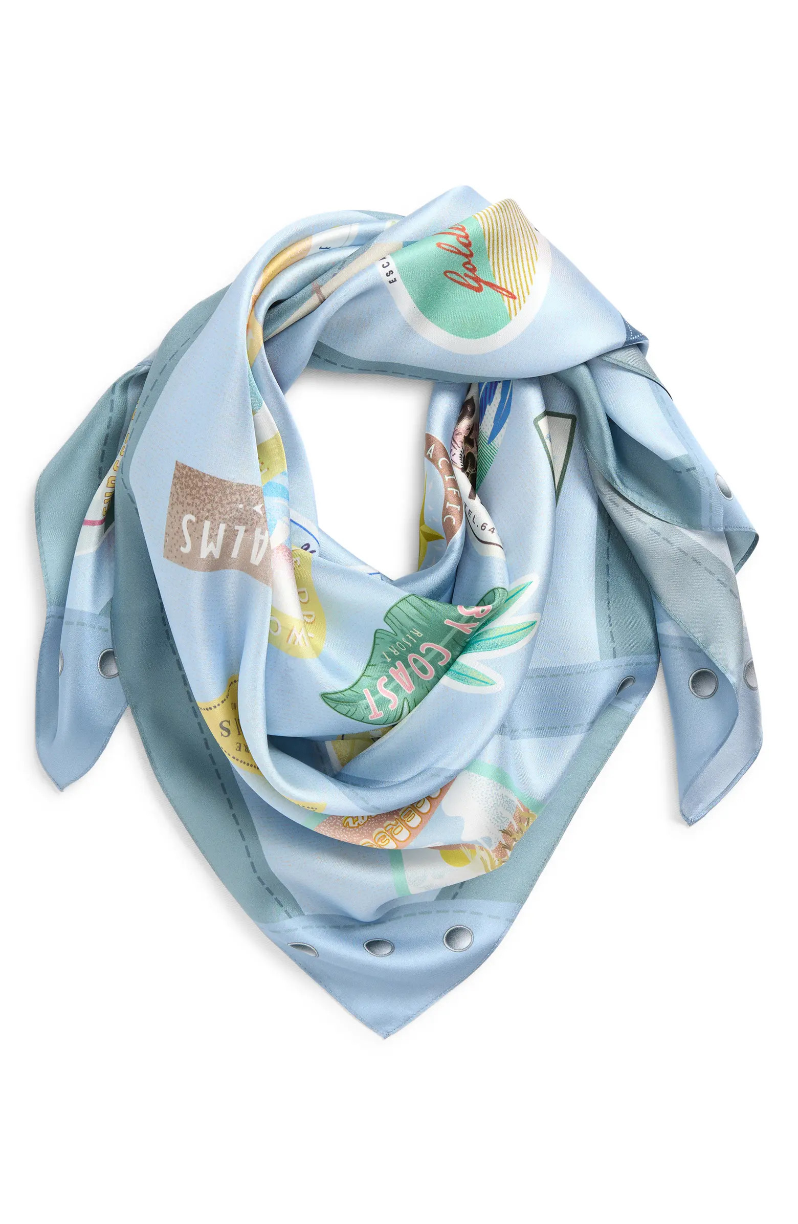 Echo Travel Stickers Silk Square Scarf | Nordstrom | Nordstrom