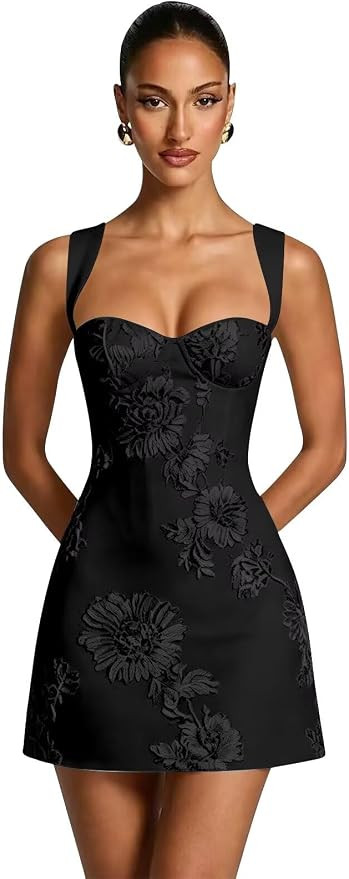 3D Floral Embroidery Homecoming Dresses for Teens A-Line Spaghetti Straps Short Corset Formal Eve... | Amazon (US)