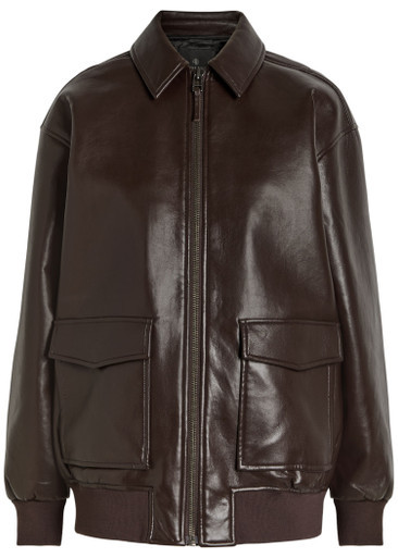 Kelanie leather-blend jacket | Harvey Nichols