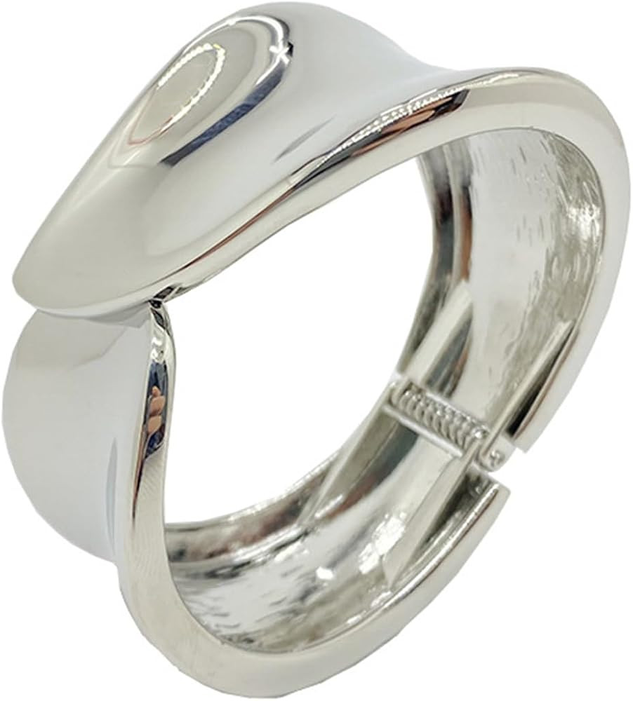 YMBYCM Chunky Gold Bangle Bracelets for Women Trendy Wide Chunky Cuff Bracelets Hammered Irregula... | Amazon (US)