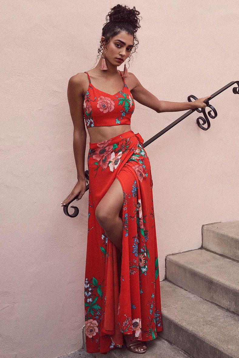 Bloom With a View Red Two-Piece Maxi Dress | Lulus (US)