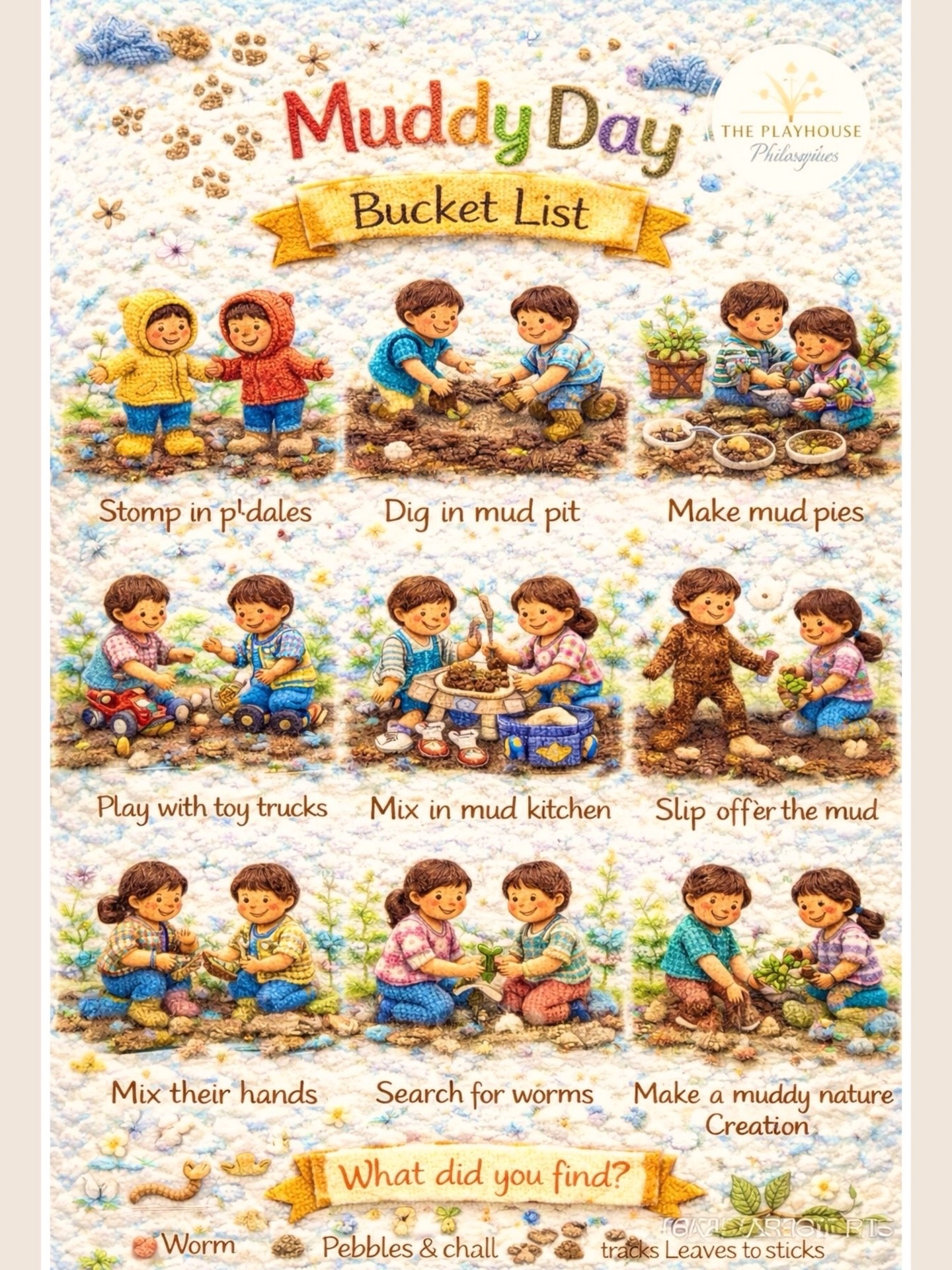 As an early childhood educator, I always say that some of the best learning happens when kids get messy, explore nature, and follow their curiosity. Mud play isn’t just fun, it supports sensory development, creativity, problem-solving, and big body movement.

So instead of avoiding the mud… we made a Muddy Days Bucket List!

Things like:
• jumping in muddy puddles
• making mud pies
• building stick forts
• digging for worms
• painting with mud

These simple outdoor moments help children connect with nature and learn through play.

Sometimes the best childhood memories start with “Don’t worry about the mess.”

Shop all my favorite muddy essentials right here👇🏼

https://www.amazon.com/shop/kristathebabysitter?ref_=cm_sw_r_apin_aipsfshop_XEN4H4S7A58QDR8FCM0F&language=en-US 

@amazon @amazoninfluencerprogram 
  #earlychildhoodeducator #earlylearning #reggioemiliaapproach #reggioemilia earlychildhooddevelopment
