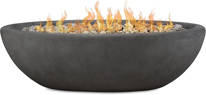 Real Flame Riverside 58" Oval Propane Fire Pit Bowl, Push-Button Ignition, Includes 28" Stainless... | Amazon (US)