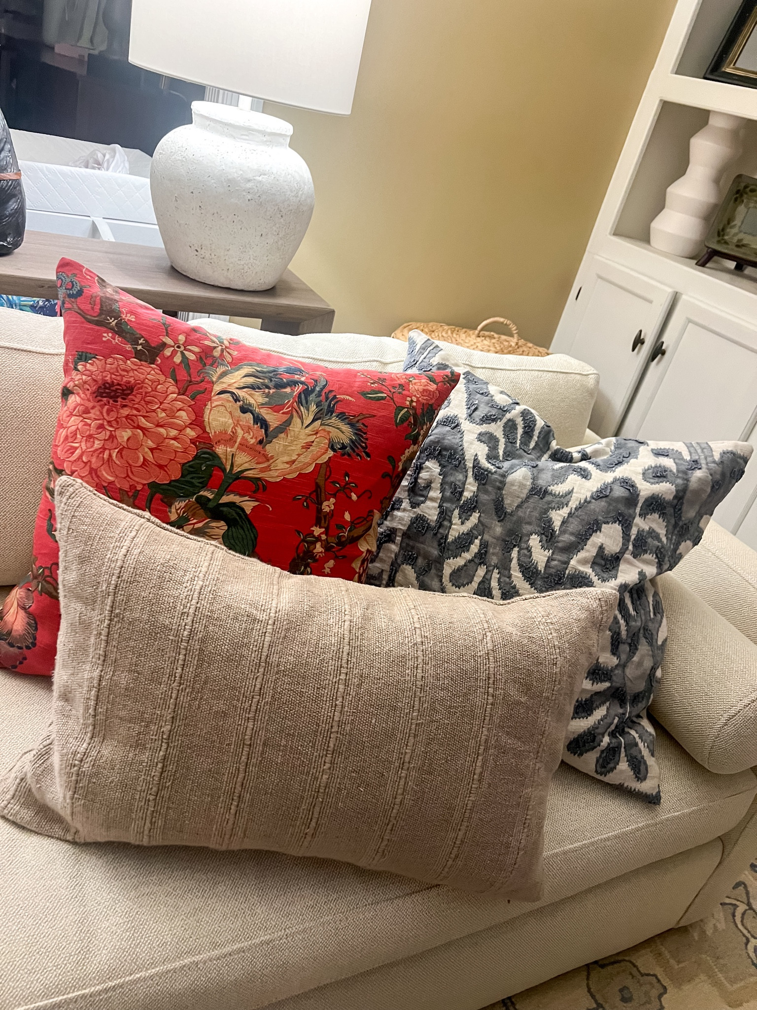 Making the living room feel a little festive for the fourth with adding some red pillows in 

#LTKHome #LTKSummerSales #LTKSeasonal