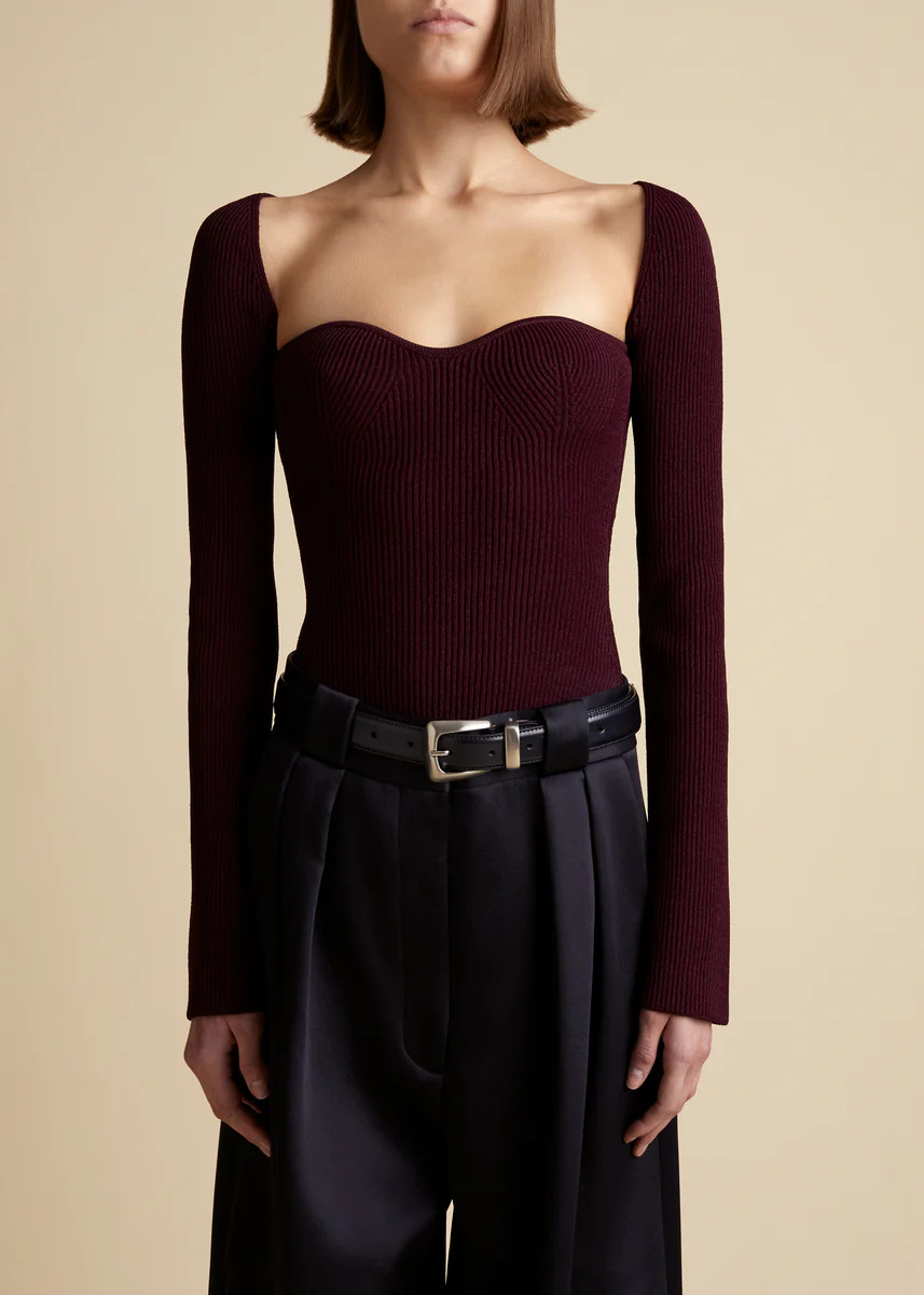The Maddy Top in Merlot | Khaite