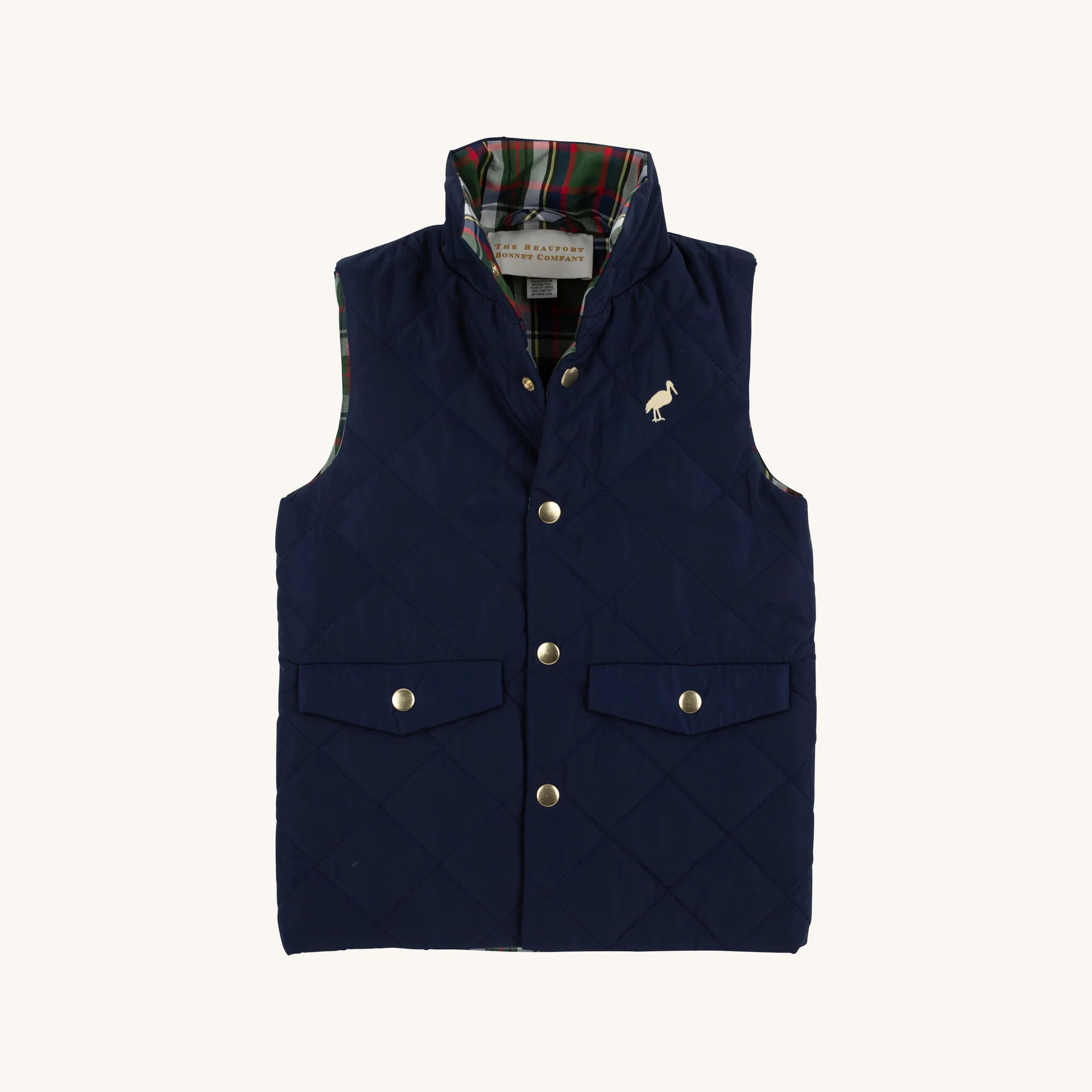 Vaughn Vest - Nantucket Navy with Grant Park Plaid & Bellport Butter Y | The Beaufort Bonnet Company