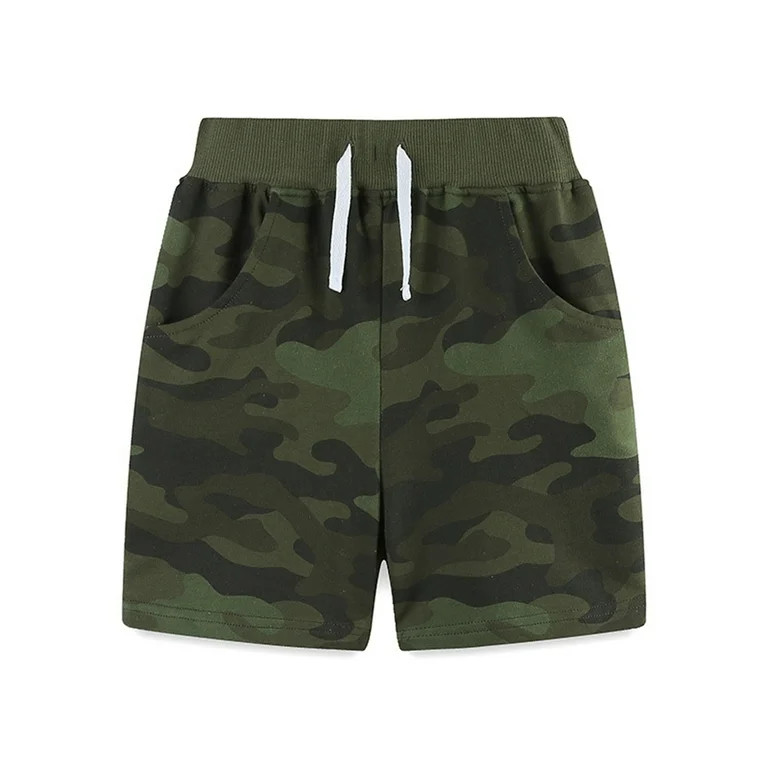 GYRATEDREAM Boys Summer Casual Camouflage Knee Length Shorts Kids Elastic Waist with Drawstring J... | Walmart (US)