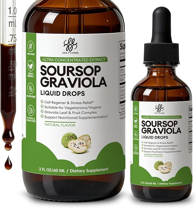 Soursop Graviola Liquid Drop for Cell Support & Regeneration, Immune System and Gut Health Suppor... | Amazon (US)
