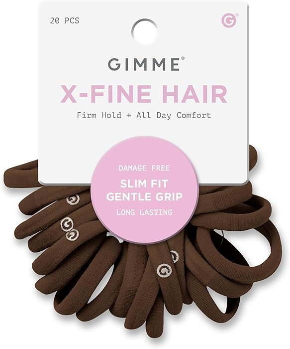 Gimme Beauty X-Fine Hair Bands - Slim-Fit Elastic Ties for Extra Fine Hair - No-Dent, Gentle-Grip... | Amazon (US)