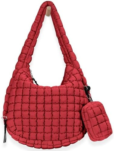 Puffer Tote Bag for Women Large Quilted Puffy Lightweight Carryall Crossbody Tote Bag for Women | Amazon (US)