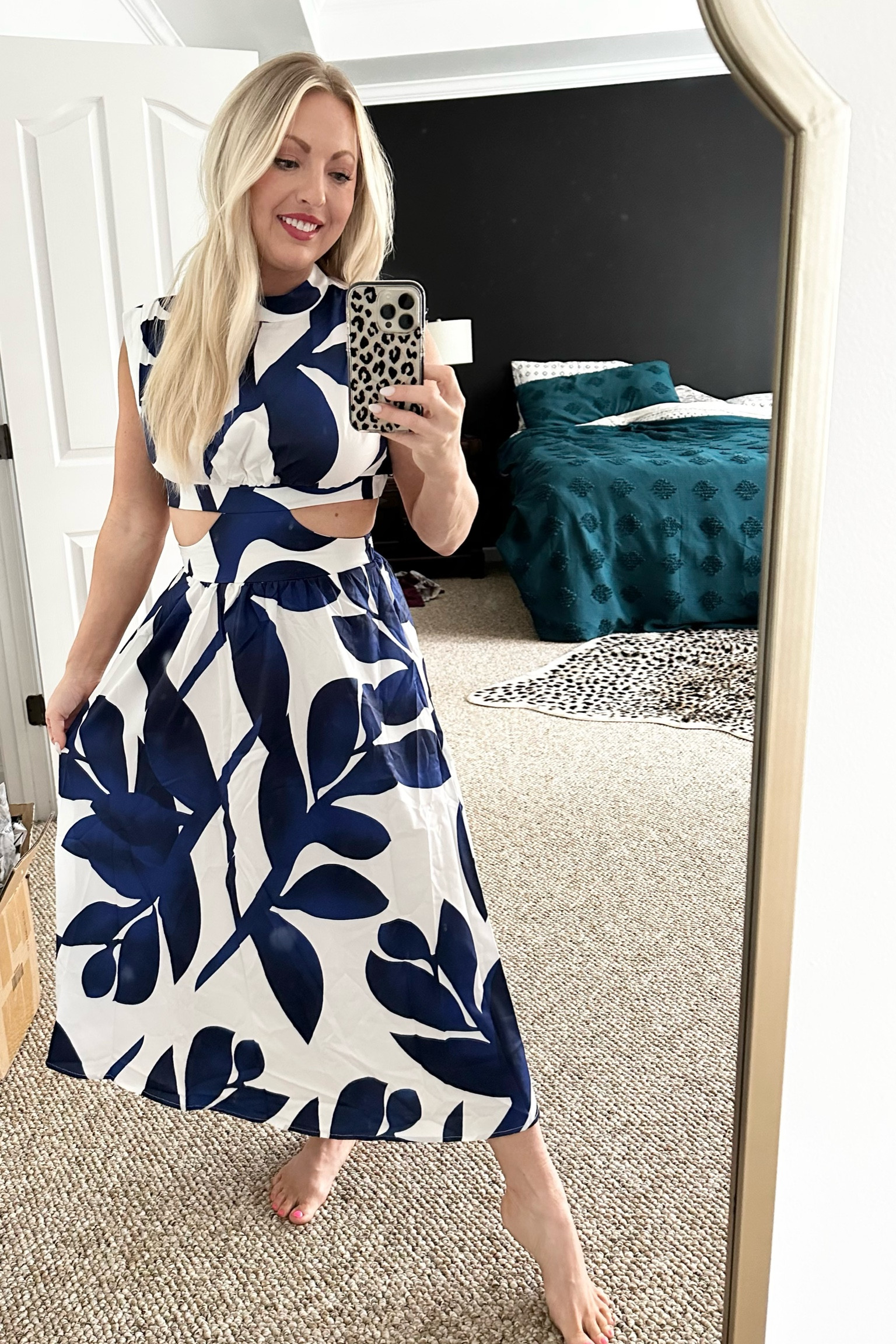 Leaf print cut out maxi is giving me all the summer vacation vibes 🌴

I’m 5’1 and wear a small. Short girl friendly, no heels needed! 

#LTKfamily #LTKwedding #LTKSeasonal