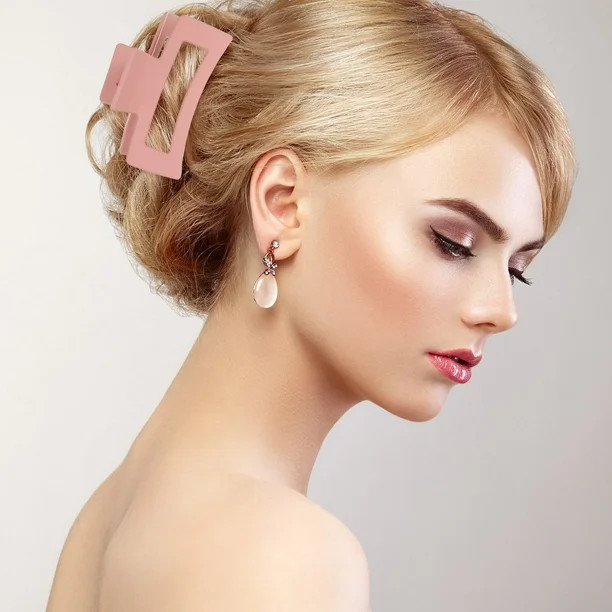 Qweryboo 4 Pcs Women's Hair Claw Clips, Strong Hold Matte Banana Clips for Girls Thick and Thin H... | Walmart (US)