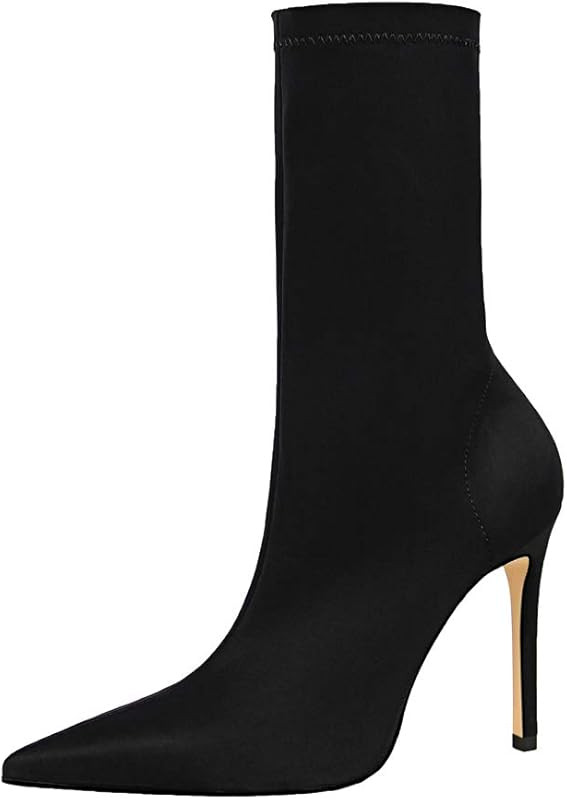 MOFEEDOUKA Women's Boots Stiletto Heels Ankle Pointed Toe Booties | Amazon (US)