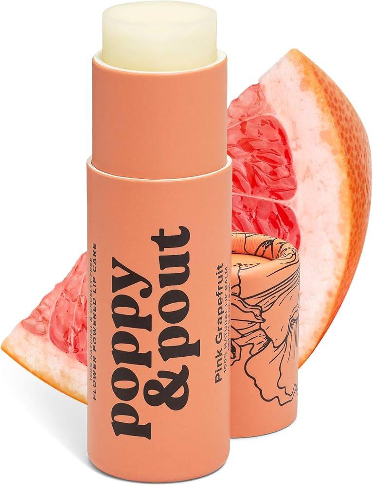 Poppy & Pout Pink Grapefruit Jumbo Lip Balm | All Natural Lip Balms & Moisturizers | Hydrates wit... | Amazon (US)