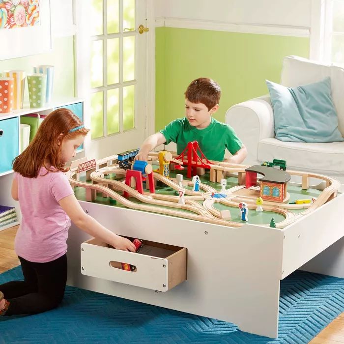 Melissa &#38; Doug Deluxe Wooden Multi-Activity Play Table - For Trains, Puzzles, Games, More | Target
