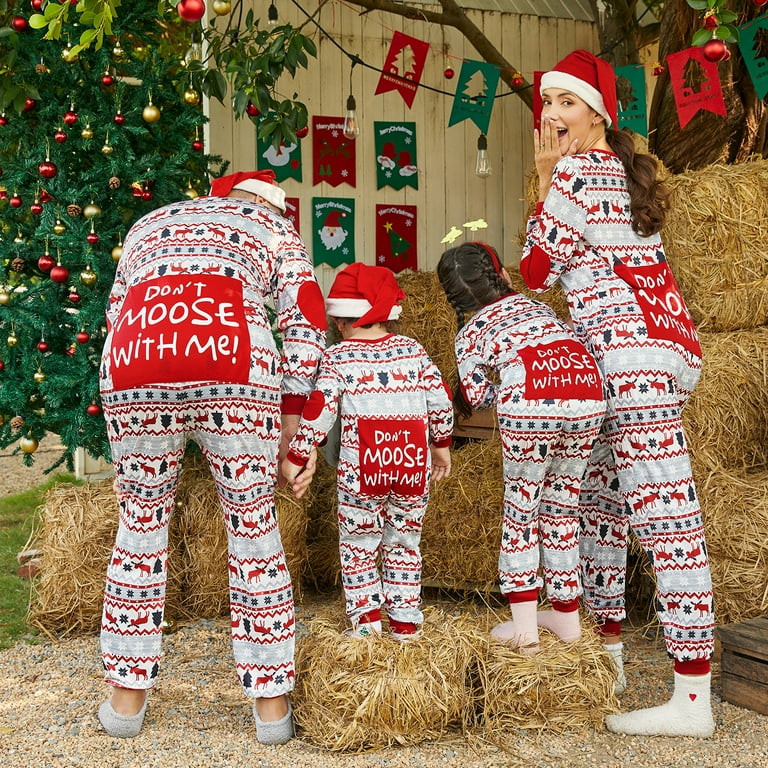 PatPat Christmas Pajamas Matching Family Outfits Pajamas for Women Baby Jumpsuit with Santa Hat S... | Walmart (US)