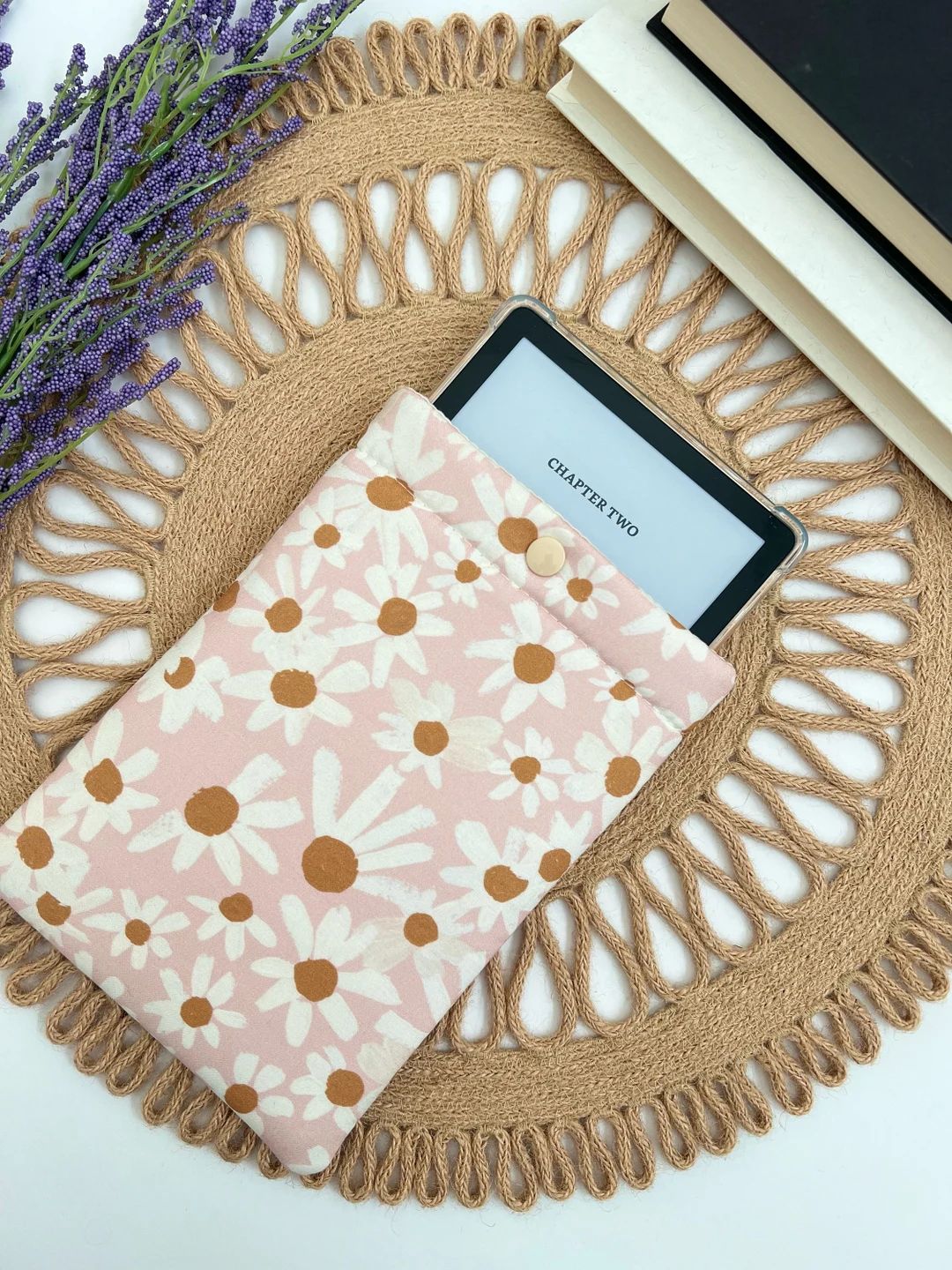 Kindle Paperwhite Padded Case Sleeve Cover 11th or 10th Generation Pink Boho Daisy Floral Fabric ... | Etsy (US)