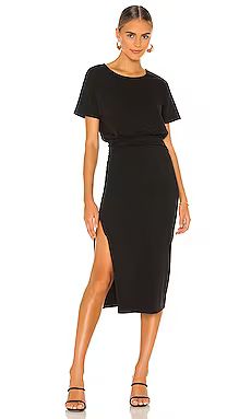 Lovers + Friends Easy Ruched Midi Dress in Black from Revolve.com | Revolve Clothing (Global)