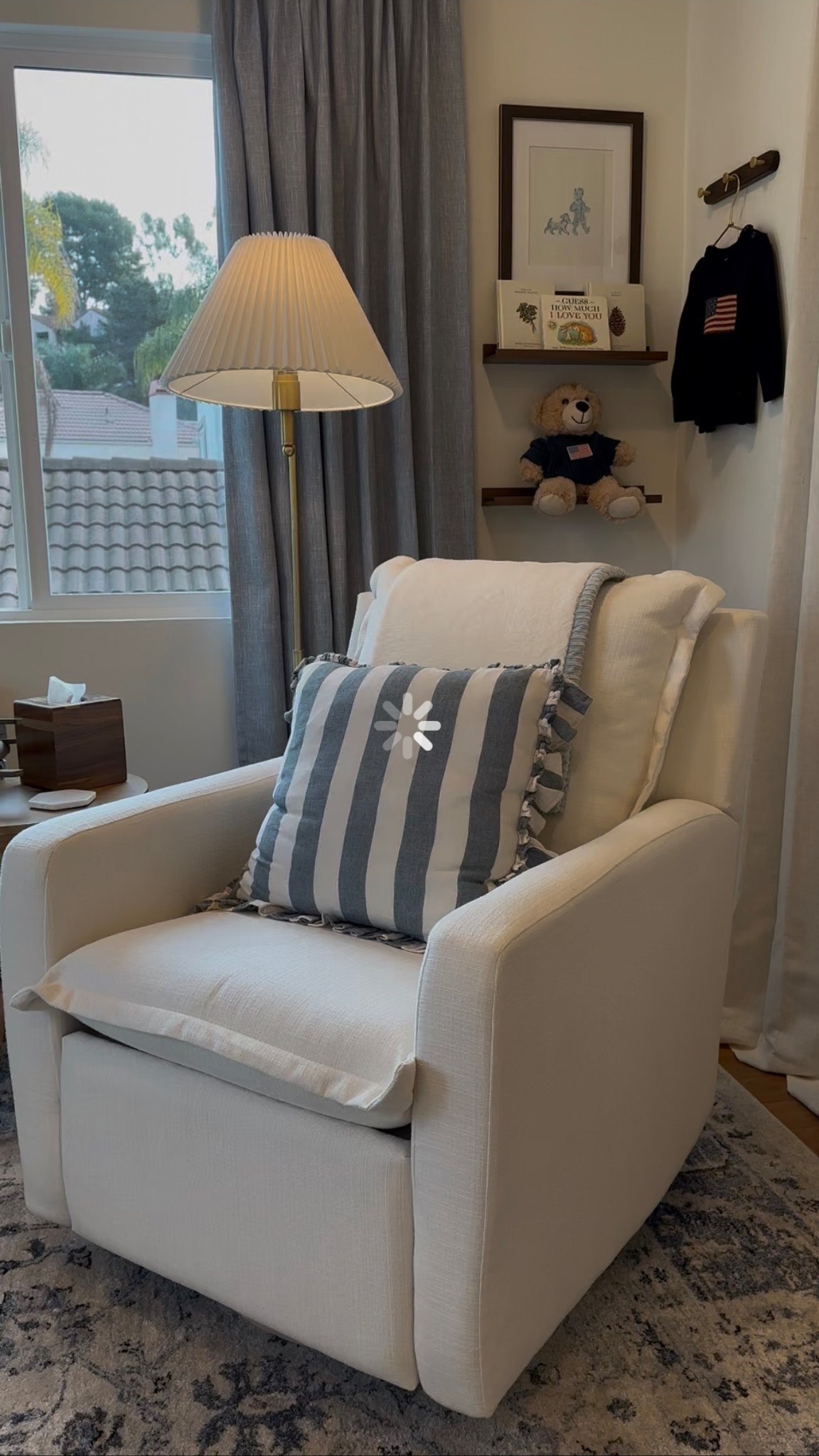 Nursery lamp, chair and pillow!