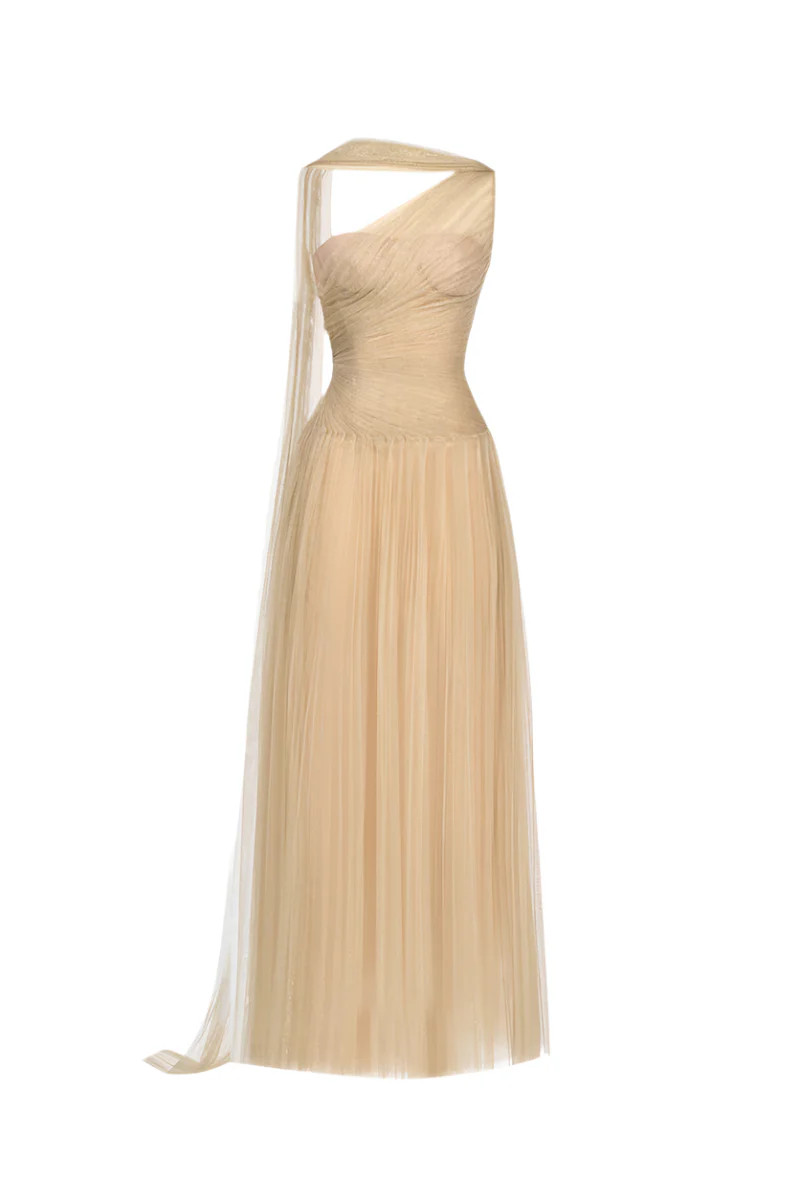 GOLD DRAPED MAXI DRESS | Montsand | CULT MIA | CULT MIA UK LTD