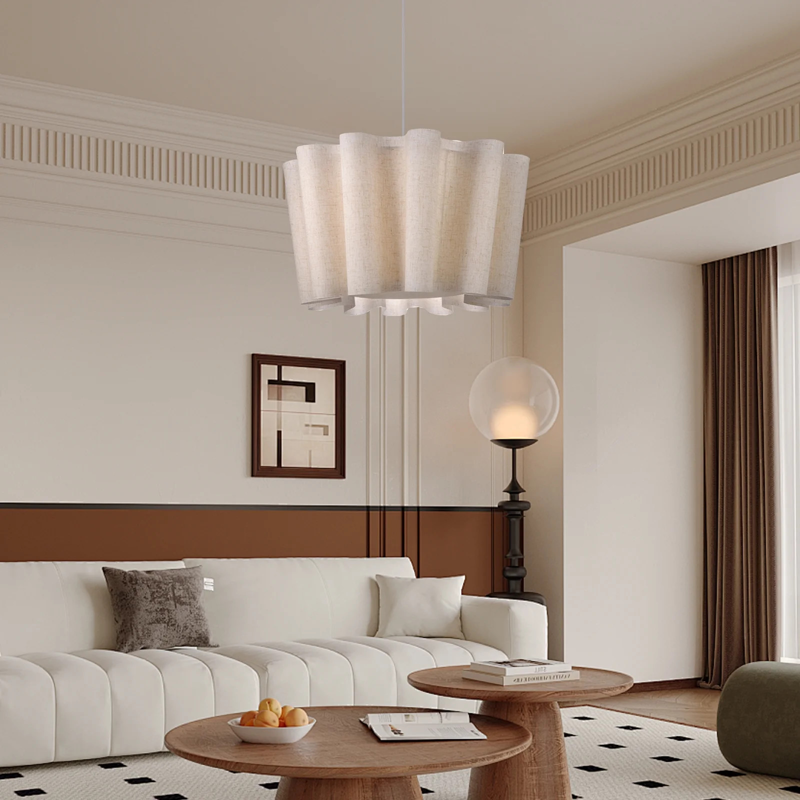 UEEYAC Retro Artistic Fabric Chandelier Wabi-sabi Pendant Light Home Decor | Walmart (US)