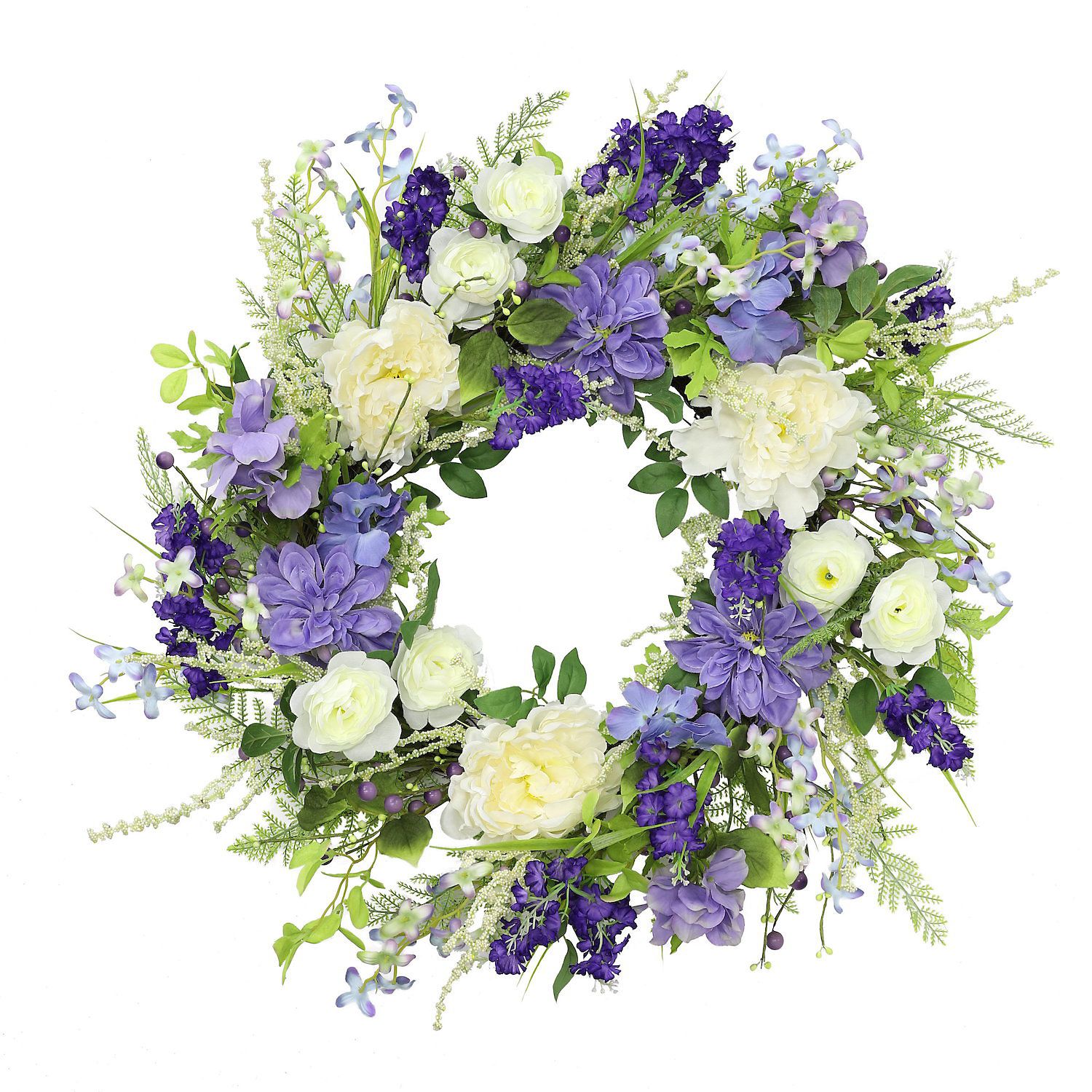 PULEO INTERNATIONAL White Rose Lavender Artificial Wreath | Kohls | Kohl's