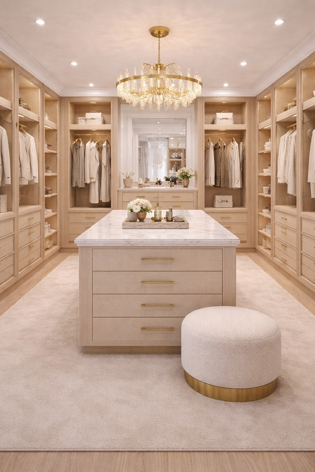 Elegant modern walk-in closet with custom built-in cabinetry, soft beige tones, a marble island and luxury lighting. This timeless neutral closet design is perfect for organizing clothes, accessories and creating a high-end dressing room aesthetic. Ideal inspiration for modern homes, luxury interiors and custom closet ideas.
#walkincloset
#luxurycloset
#closetdesign
#customcloset
#moderndesign
#neutralinterior
#beigeinterior
#luxuryinteriors
#homeinspo
#interiordesign
#closetorganization
#dreamcloset
#ltkhome
#ltkinterior
#modernhome


#LTKHome #LTKSaleAlert #LTKGiftGuide