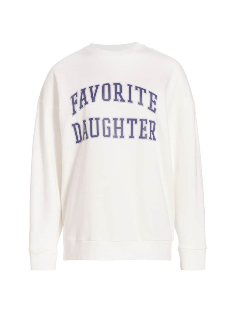 Shop Favorite Daughter Collegiate Oversized Logo Cotton-Blend Sweatshirt | Saks Fifth Avenue | Saks Fifth Avenue