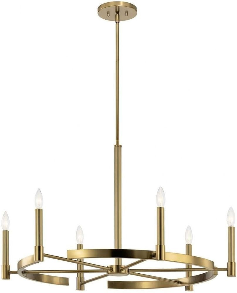 Kichler Tolani 6 Light Chandelier in Brushed Natural Brass | Amazon (US)