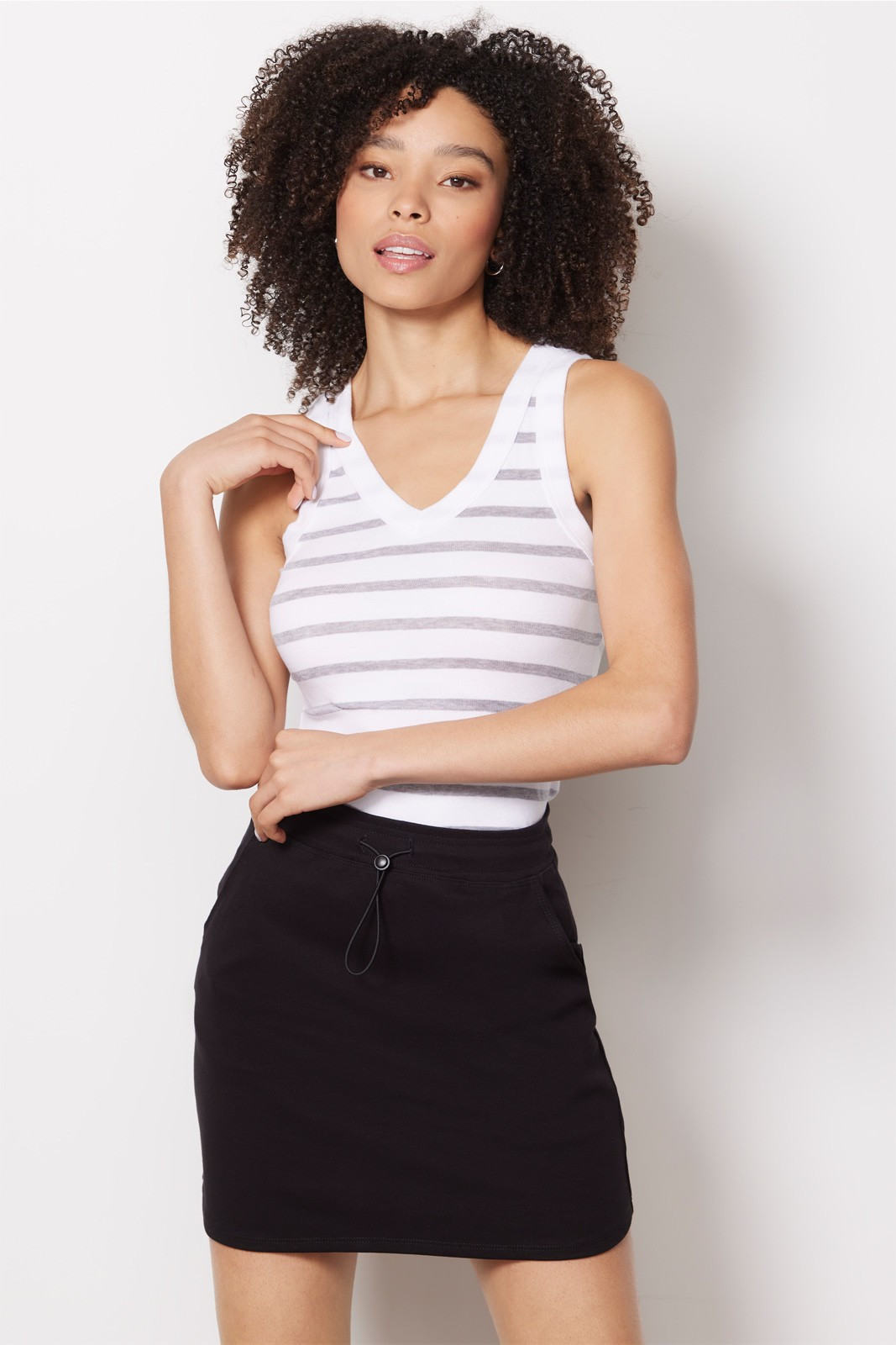 MICHAEL STARS Maya Stripe V Neck Tank | EVEREVE | Evereve
