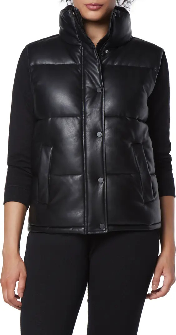 Faux Leather Puffer Vest | Nordstrom