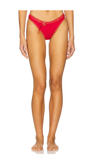 Ranger Denim Bikini Bottom in Red Denim | Revolve Clothing (Global)