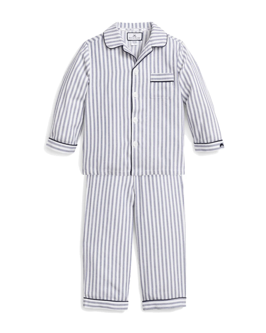 Children's Navy French Ticking Pajama Set | Petite Plume