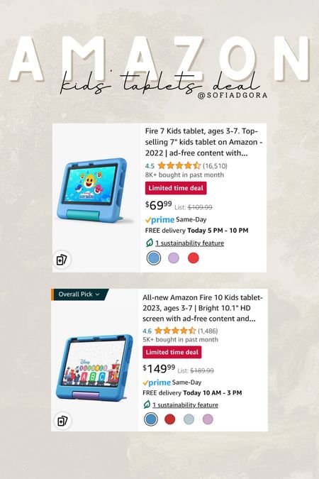 Amazon Daily Deal - up to 36% off Amazon Kids’ Tablets

Amazon deal, amazon sale, Amazon kids, Amazon tablets, kids tablet 

#LTKkids #LTKsalealert #LTKfindsunder100