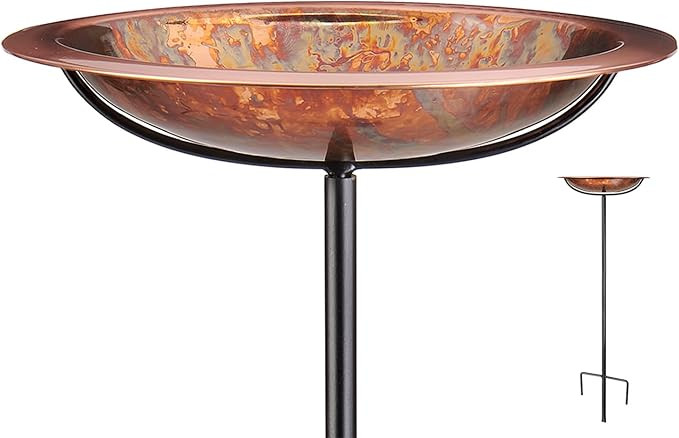 Good Directions Fired Copper Bird Bath on Garden Pole 13" | Amazon (US)